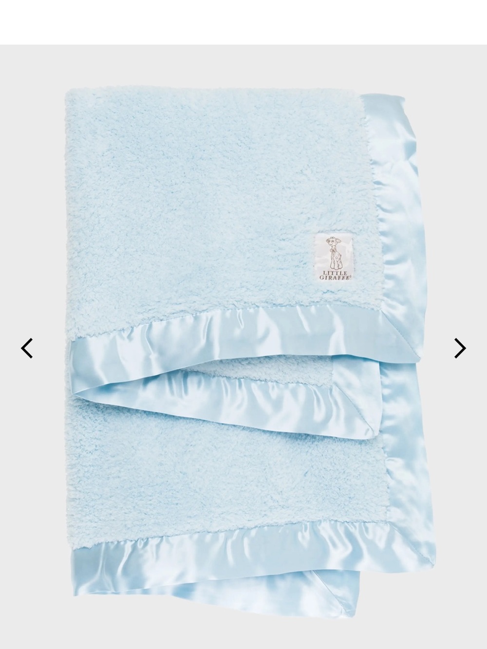 Little Giraffe Baby Blanket Blue Luxe Chenille Plush 29 X 35 Cozy Nursery Gift